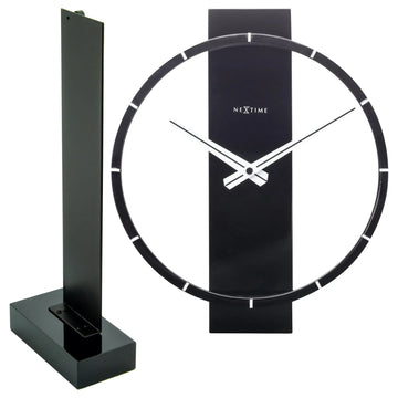 Tischuhr – Schwarzes Holz, Stahlring, Stilles Werk - Carl Klein | NeXtime