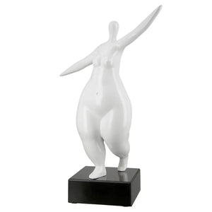 Skulptur – Glänzend Weiß, Schwarzer Akzent, Moderne Form - Lady | Gilde