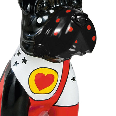 Dekofigur – Bunte Bulldogge, Gepunktetes Muster, Sternenmotiv - Doggy | Gilde
