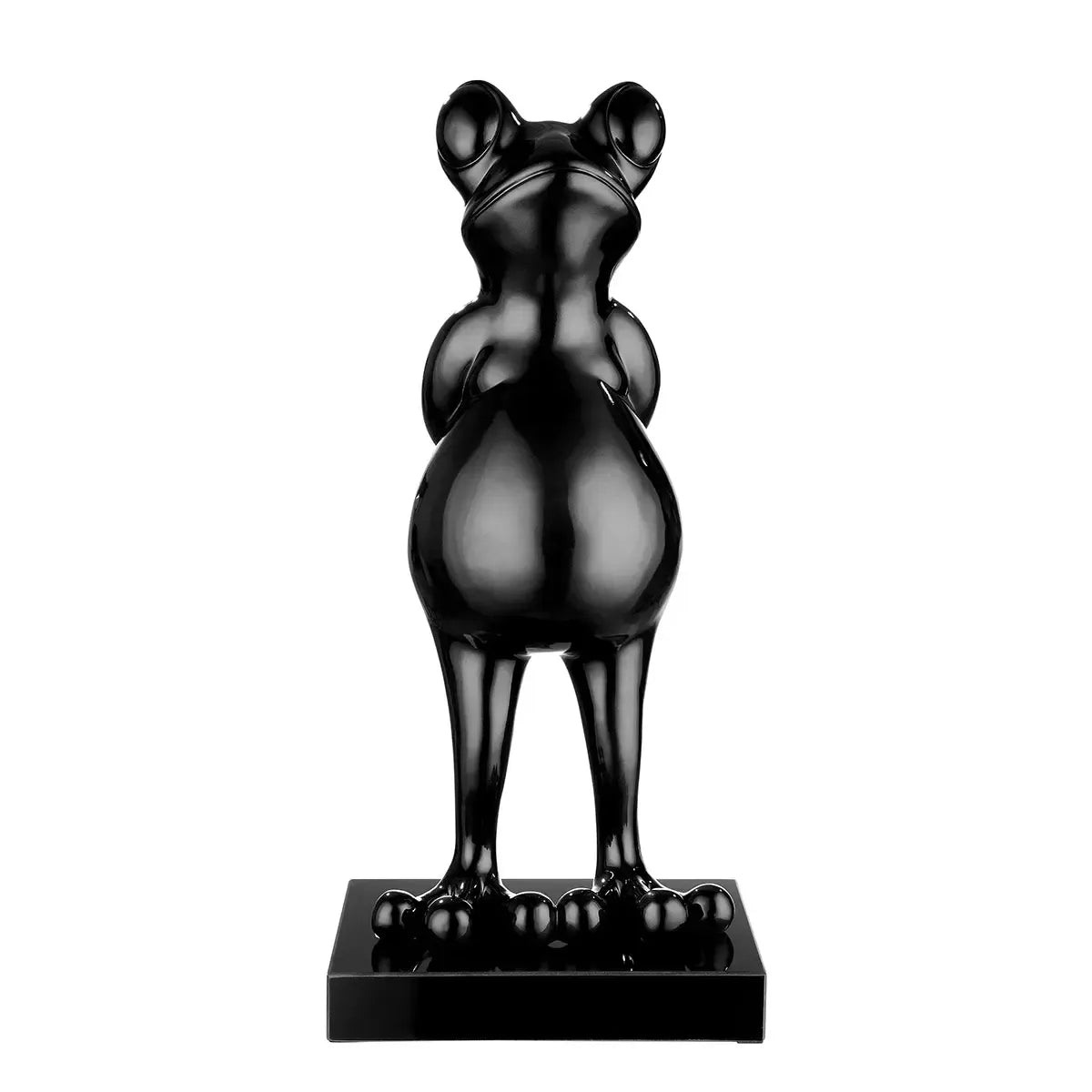 Dekofigur – Schwarze Metalloptik, Schwarze Akzente, Froschform - Frog | Gilde