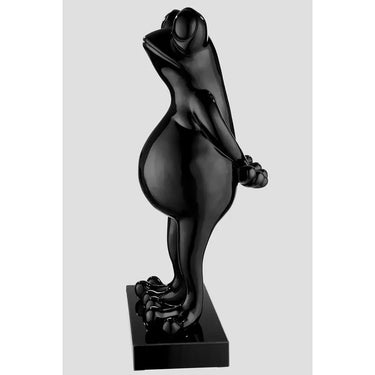 Dekofigur – Schwarze Metalloptik, Schwarze Akzente, Froschform - Frog | Gilde