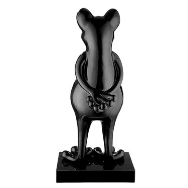 Dekofigur – Schwarze Metalloptik, Schwarze Akzente, Froschform - Frog | Gilde