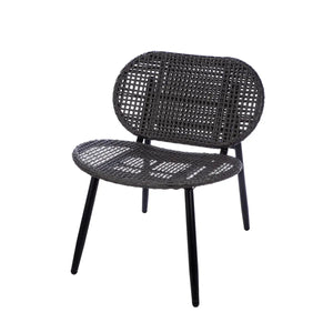Lounge-Set – Anthrazitfarbenes Polyrattan, Schwarzes Metall, Glasplatte - Cannobio | Gilde