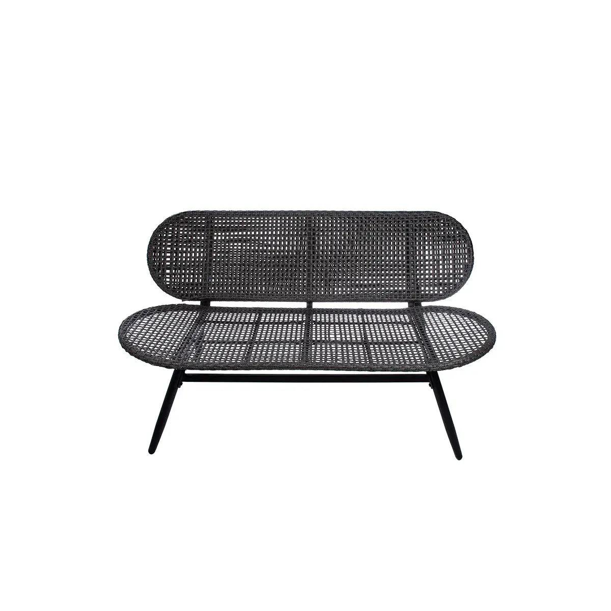 Lounge-Set – Anthrazitfarbenes Polyrattan, Schwarzes Metall, Glasplatte - Cannobio | Gilde