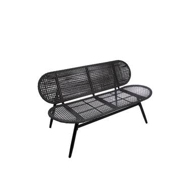 Lounge-Set – Anthrazitfarbenes Polyrattan, Schwarzes Metall, Glasplatte - Cannobio | Gilde