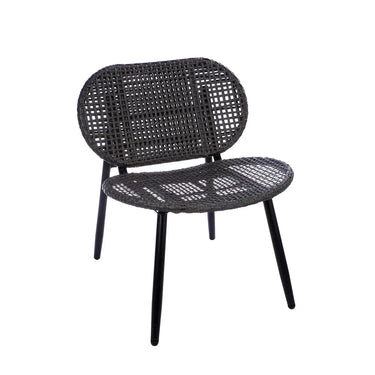 Lounge-Set – Anthrazitfarbenes Polyrattan, Schwarzes Metall, Glasplatte - Cannobio | Gilde