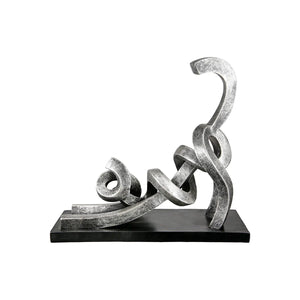 Skulptur – Metallische Oberfläche, Elegante Katzenform, Moderne Basis - Stretching | Gilde