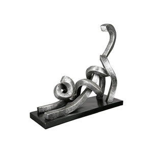 Skulptur – Metallische Oberfläche, Elegante Katzenform, Moderne Basis - Stretching | Gilde