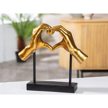 Skulptur – Goldene Oberfläche, Herz Design, Moderne Form - Amour | Gilde