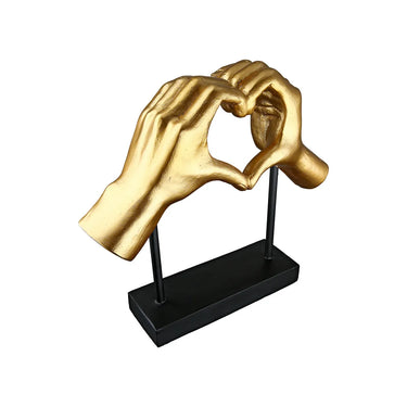 Skulptur – Goldene Oberfläche, Herz Design, Moderne Form - Amour | Gilde