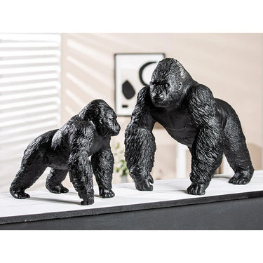Figur – Schwarze Oberfläche, Gorilla Design, Moderne Form, Höhe 26 cm | Gilde