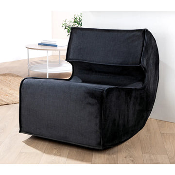 Sessel – Schwarzer Stoff, Holzrahmen, Moderne Form - Nobra | Gilde