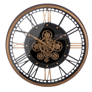 Wanduhr – Kupfer Oberfläche, Zahnrad Design, Runde Form | Gilde