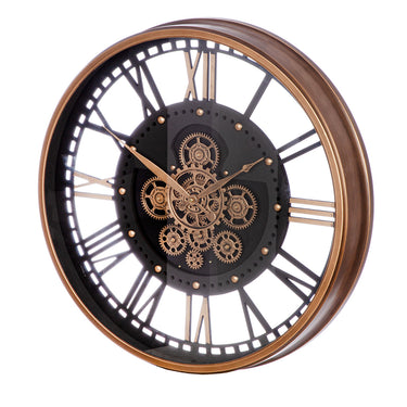 Wanduhr – Kupfer Oberfläche, Zahnrad Design, Runde Form | Gilde