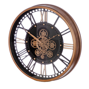 Wanduhr – Kupfer Oberfläche, Zahnrad Design, Runde Form | Gilde