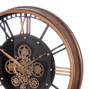 Wanduhr – Kupfer Oberfläche, Zahnrad Design, Runde Form | Gilde