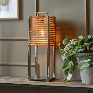 Tischlampe Silberner Aluminiumrahmen mit Holzlamellen 1 – S30 | Rivièra Maison - Esszett Luxury | Stilvolles Wohnen mit Charakter