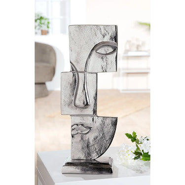 Skulptur – Antik Oberfläche, Gesicht Design, Silber Optik, Höhe 44 cm - Small Lips | Gilde