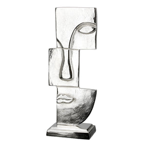 Skulptur – Antik Oberfläche, Gesicht Design, Silber Optik, Höhe 44 cm - Small Lips | Gilde