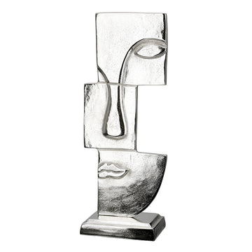 Skulptur – Antik Oberfläche, Gesicht Design, Silber Optik, Höhe 44 cm - Small Lips | Gilde