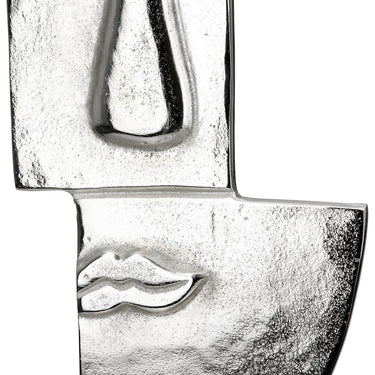 Skulptur – Antik Oberfläche, Gesicht Design, Silber Optik, Höhe 44 cm - Small Lips | Gilde