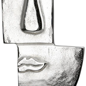 Skulptur – Antik Oberfläche, Gesicht Design, Silber Optik, Höhe 44 cm - Small Lips | Gilde