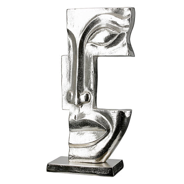 Skulptur – Antik Oberfläche, Gesicht Design, Silber Optik, Höhe 40 cm - Big Lips | Gilde