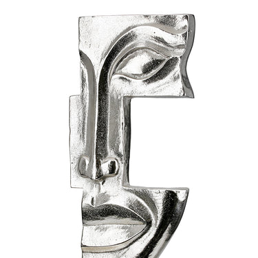 Skulptur – Antik Oberfläche, Gesicht Design, Silber Optik, Höhe 40 cm - Big Lips | Gilde