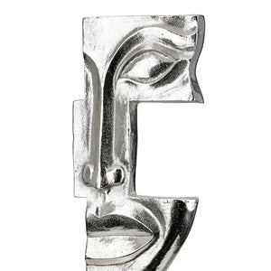 Skulptur – Antik Oberfläche, Gesicht Design, Silber Optik, Höhe 40 cm - Big Lips | Gilde