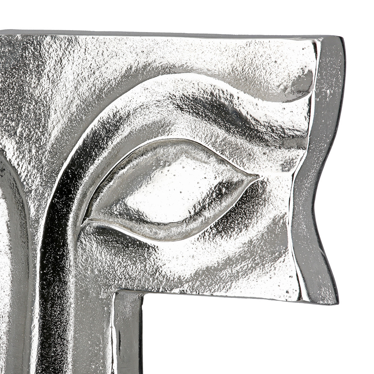 Skulptur – Antik Oberfläche, Gesicht Design, Silber Optik, Höhe 40 cm - Big Lips | Gilde
