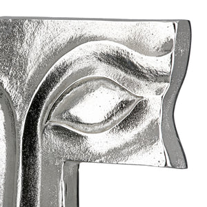 Skulptur – Antik Oberfläche, Gesicht Design, Silber Optik, Höhe 40 cm - Big Lips | Gilde