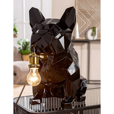 Tischleuchte – Glänzende Oberfläche, Bulldoggen Design, Schwarze Optik - Geo | Gilde