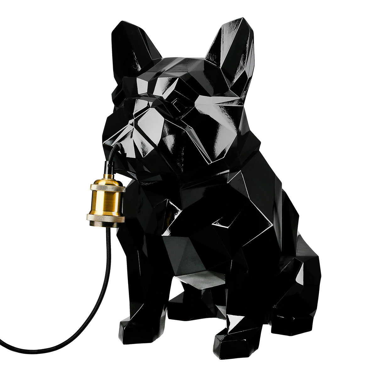 Tischleuchte – Glänzende Oberfläche, Bulldoggen Design, Schwarze Optik - Geo | Gilde