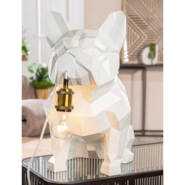 Tischleuchte – Glänzende Oberfläche, Bulldoggen Design, Weiße Optik - Geo | Gilde