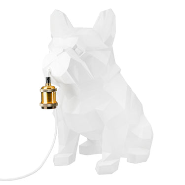 Tischleuchte – Glänzende Oberfläche, Bulldoggen Design, Weiße Optik - Geo | Gilde