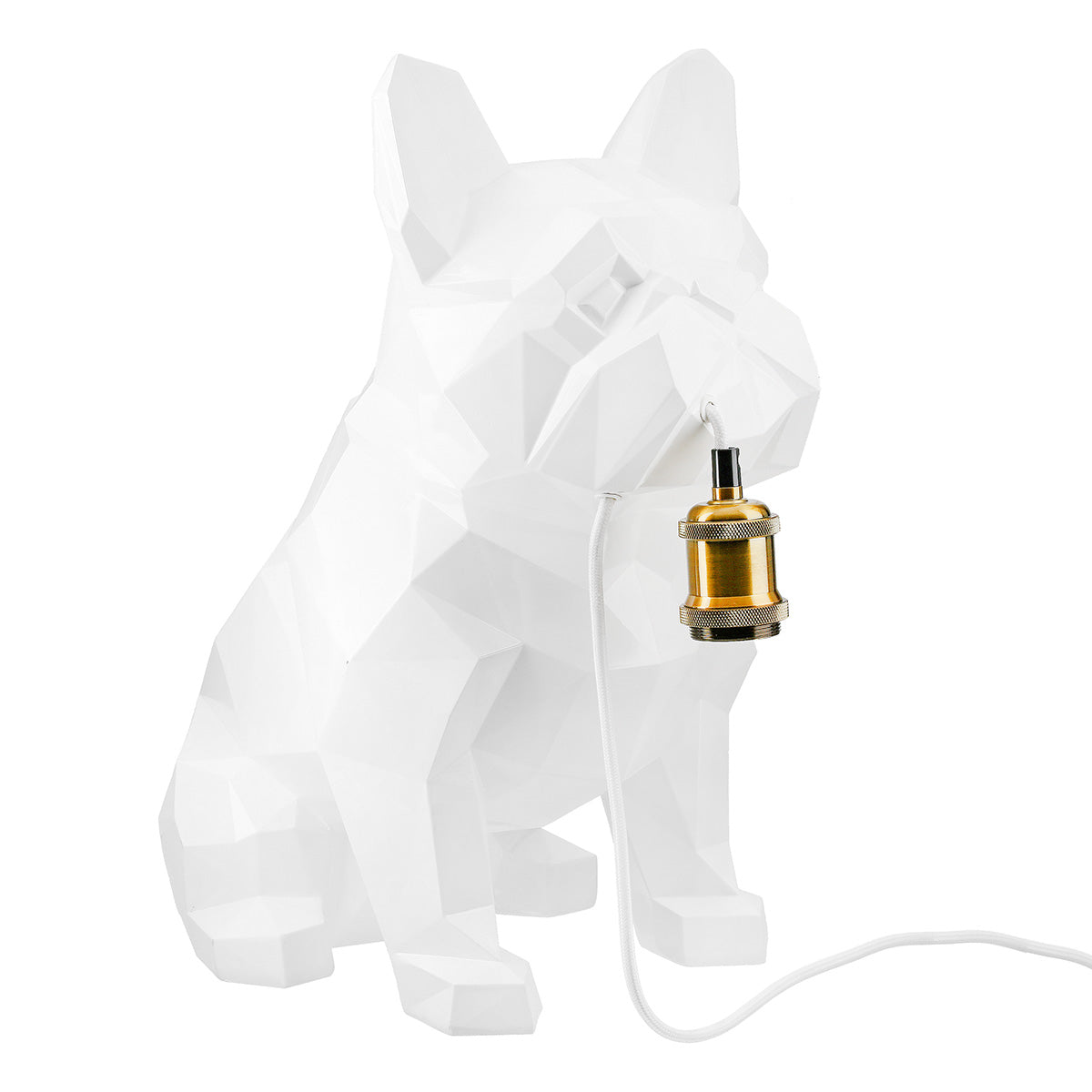 Tischleuchte – Glänzende Oberfläche, Bulldoggen Design, Weiße Optik - Geo | Gilde