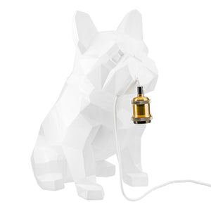 Tischleuchte – Glänzende Oberfläche, Bulldoggen Design, Weiße Optik - Geo | Gilde