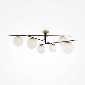 Ceiling light gold-black opal glass shades 6×E14 – MOD048CL-06G | Maytoni