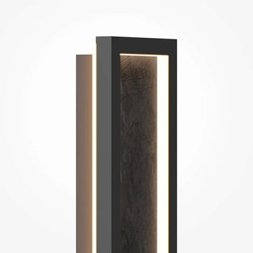 Wall light black, metal frame, natural stone accent, integrated 55W LED 3000K – Orign | Maytoni