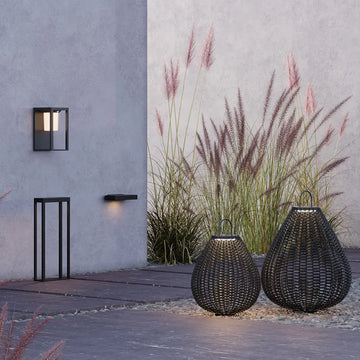 Landscape Light, hand-woven black rattan, solar-powered, 5W LED with motion sensor – OSL599FL‑L5B3K | Maytoni