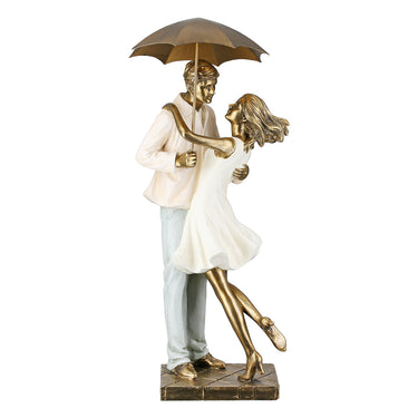 Skulptur – Metallische Optik, Paar Design, Goldene Akzente - Love in the Rain | Gilde