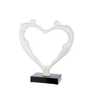 Skulptur – Glänzende Oberfläche, Herz Design, Marmorsockel - Herzpaar | Gilde