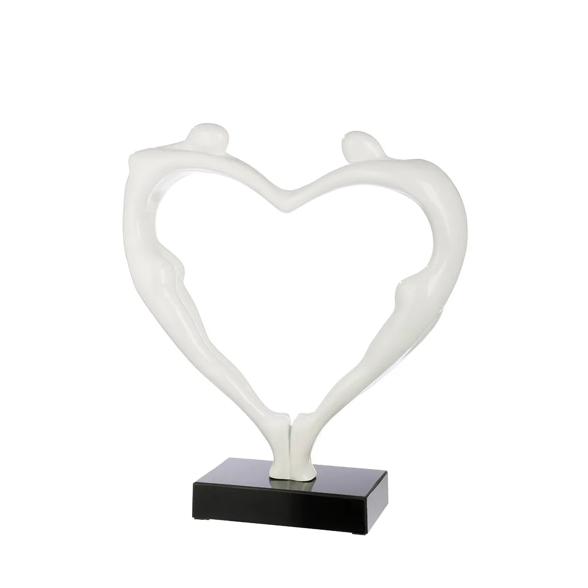 Skulptur – Glänzende Oberfläche, Herz Design, Marmorsockel - Herzpaar | Gilde