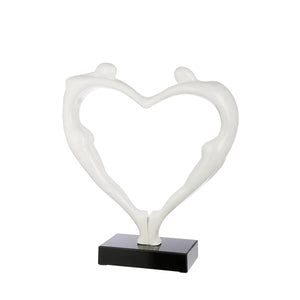 Skulptur – Glänzende Oberfläche, Herz Design, Marmorsockel - Herzpaar | Gilde