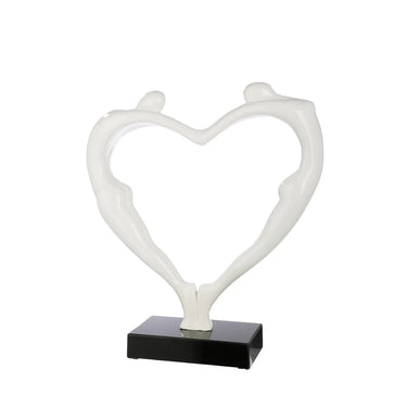 Skulptur – Glänzende Oberfläche, Herz Design, Marmorsockel - Herzpaar | Gilde