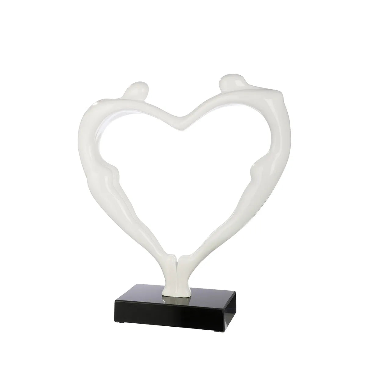 Skulptur – Glänzende Oberfläche, Herz Design, Marmorsockel - Herzpaar | Gilde