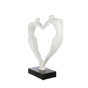 Skulptur – Glänzende Oberfläche, Herz Design, Marmorsockel - Herzpaar | Gilde