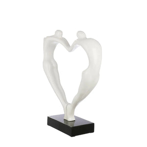 Skulptur – Glänzende Oberfläche, Herz Design, Marmorsockel - Herzpaar | Gilde