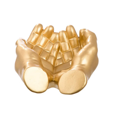 Dekoschale – Goldene Keramik, Glänzende Oberfläche, Händeform - Buddha | Gilde