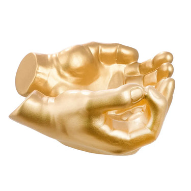 Dekoschale – Goldene Keramik, Glänzende Oberfläche, Händeform - Buddha | Gilde